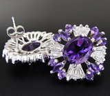 Замечательные серьги с аметистами Серебро 925