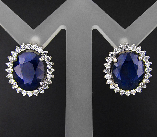 Серьги с насыщенно-синими сапфирами
