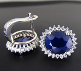 Серьги с насыщенно-синими сапфирами Серебро 925