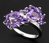 Элегантное кольцо с аметистами Серебро 925