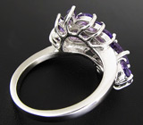 Элегантное кольцо с аметистами Серебро 925