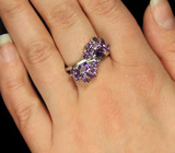 Элегантное кольцо с аметистами Серебро 925