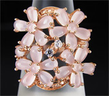 Чудесное кольцо из коллекции "Mia" с розовым кварцем Серебро 925