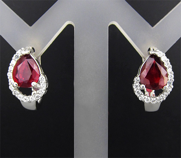 Серьги с рубинами