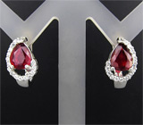 Серьги с рубинами Серебро 925