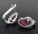 Серьги с рубинами Серебро 925