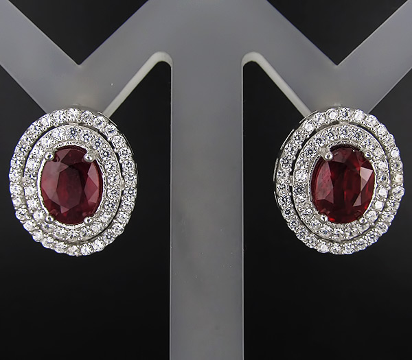 Серьги с рубинами