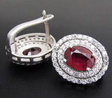 Серьги с рубинами Серебро 925