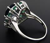 Великолепное кольцо с топазом и изумрудами Серебро 925