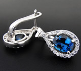 Симпатичные серьги с топазами Серебро 925