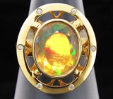 Кольцо с ограненным опалом и бриллиантами