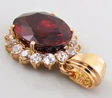 Кулон с крупным спессартином гранатом и лейкосапфирами