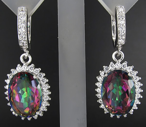 Эффектные cерьги с мистик-топазами