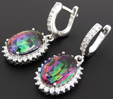 Эффектные cерьги с мистик-топазами Серебро 925