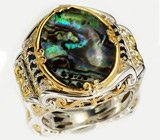 Кольцо от Michael Valitutti с абалоном и синими сапфирами Серебро 925