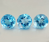 Набор из трех чистейших топазов 39,2 карат 