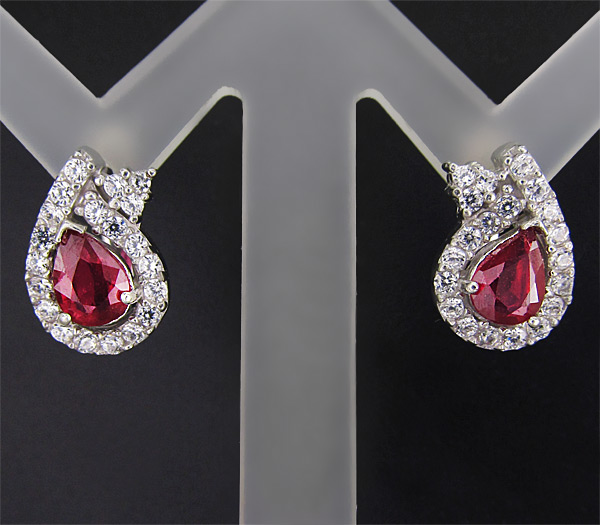 Серьги с рубинами