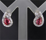 Серьги с рубинами Серебро 925