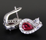 Серьги с рубинами Серебро 925