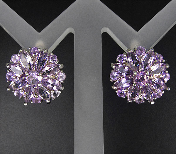 Замечательные cерьги с аметистами