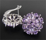 Замечательные cерьги с аметистами Серебро 925