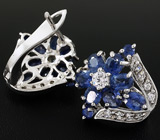 Серьги с синими сапфирами Серебро 925