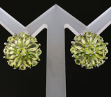 Замечательные серьги с перидотами Серебро 925