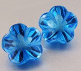 Пара топазов авторской огранки 22 карат 