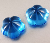 Пара топазов авторской огранки 22 карат 