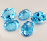 Набор из пяти топазов 62,25 карат 