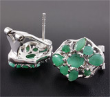 Серьги с изумрудами Серебро 925