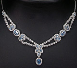 Роскошный комплект с голубыми топазами Серебро 925