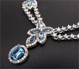 Роскошный комплект с голубыми топазами Серебро 925