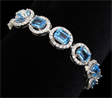 Роскошный комплект с голубыми топазами Серебро 925