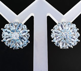 Серьги с голубыми топазами Серебро 925