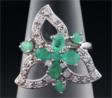 Замечательный комплект с изумрудами Серебро 925