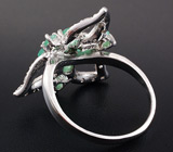 Замечательный комплект с изумрудами Серебро 925