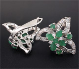 Замечательный комплект с изумрудами Серебро 925