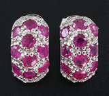 Серьги с пурпурными сапфирами Серебро 925