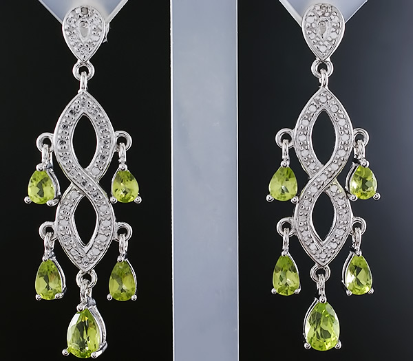 Великолепные серьги с перидотами