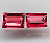 Пара родолитов гранатов 3,06 карат 