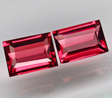 Пара родолитов гранатов 3,06 карат 