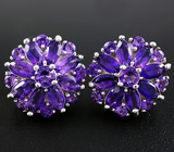 Превосходные серьги с аметистами Серебро 925