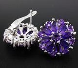 Превосходные серьги с аметистами Серебро 925