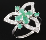 Замечательный комплект с изумрудами Серебро 925