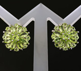 Замечательные серьги с перидотами Серебро 925