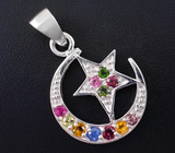 Прелестный комплект с разноцветными турмалинами Серебро 925