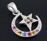 Прелестный комплект с разноцветными турмалинами Серебро 925