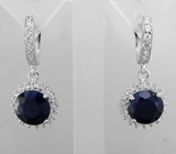 Серьги с насыщенно-синими сапфирами Серебро 925