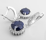 Серьги с насыщенно-синими сапфирами Серебро 925